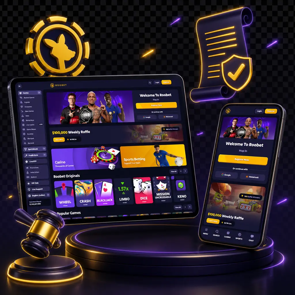 Roobet account registration requirements: age 18+, one account per player, accurate KYC details, and terms acceptance.