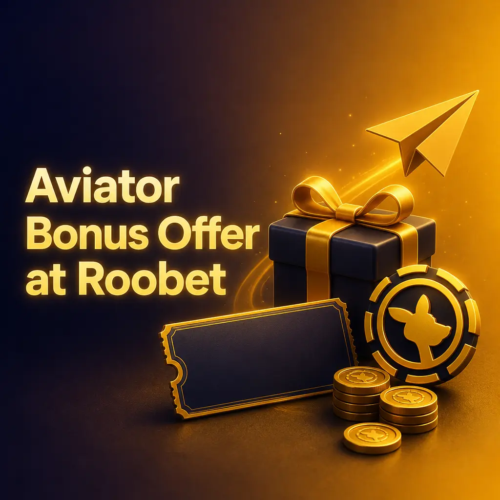 Aviator bonus offer at Roobet casino showing welcome bonus promotion for new players in India