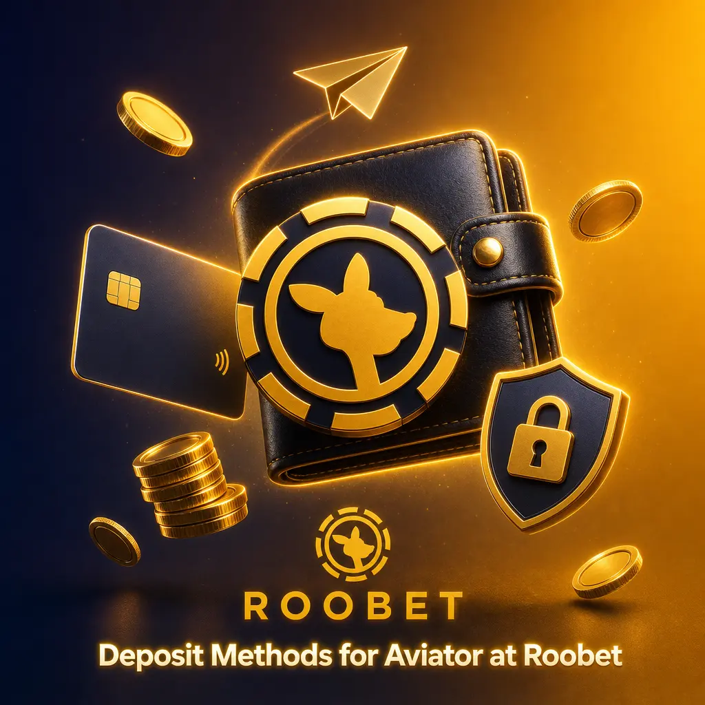 Deposit methods for Aviator at Roobet India, including cash and cryptocurrency options like Bitcoin, Ethereum, and USDT.