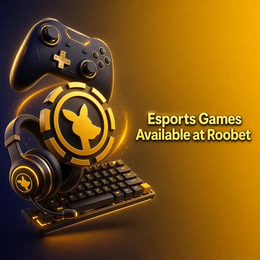 Esports betting markets for CS2, Dota 2, League of Legends, Valorant, StarCraft II and Rainbow Six Siege on Roobet