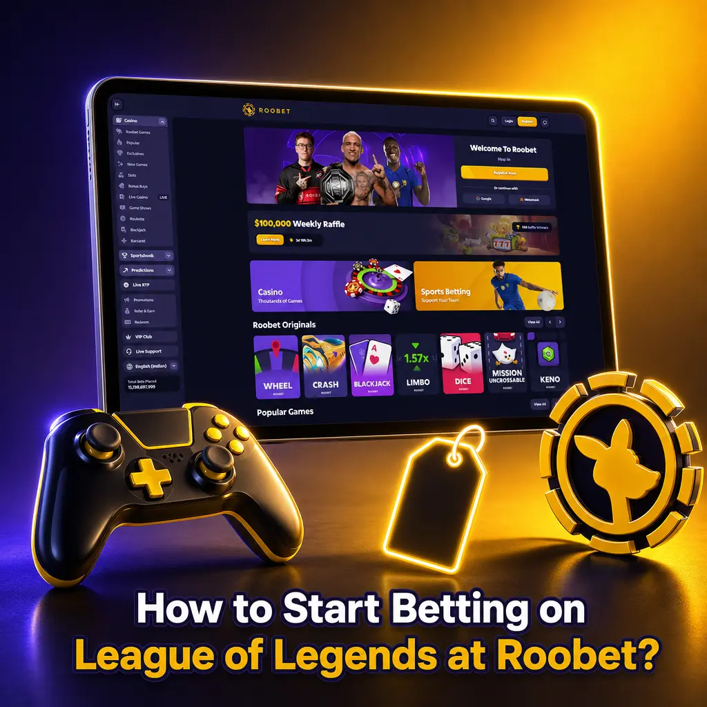 Step-by-step guide to registering, depositing, and placing a League of Legends esports bet on Roobet.