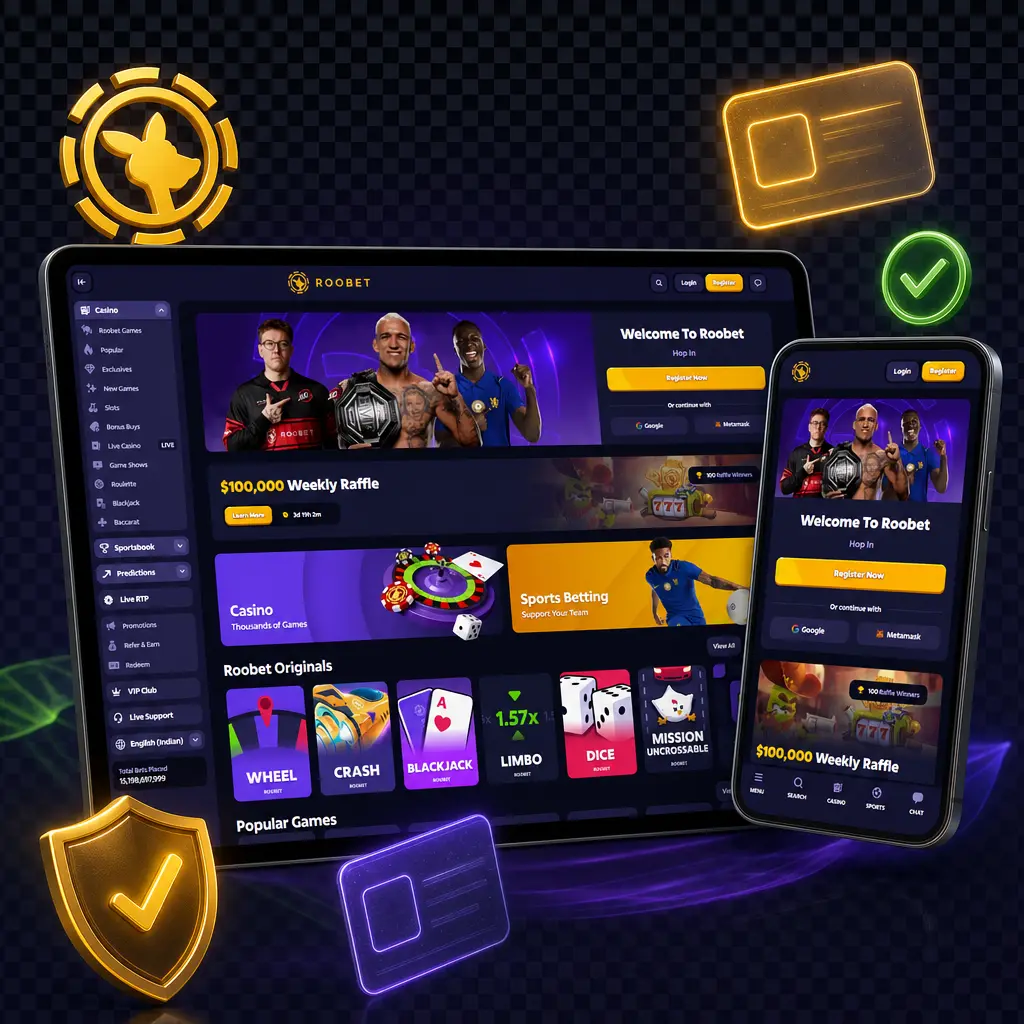 Step-by-step guide to verifying your Roobet account with KYC, including ID and address proof upload for Indian players.