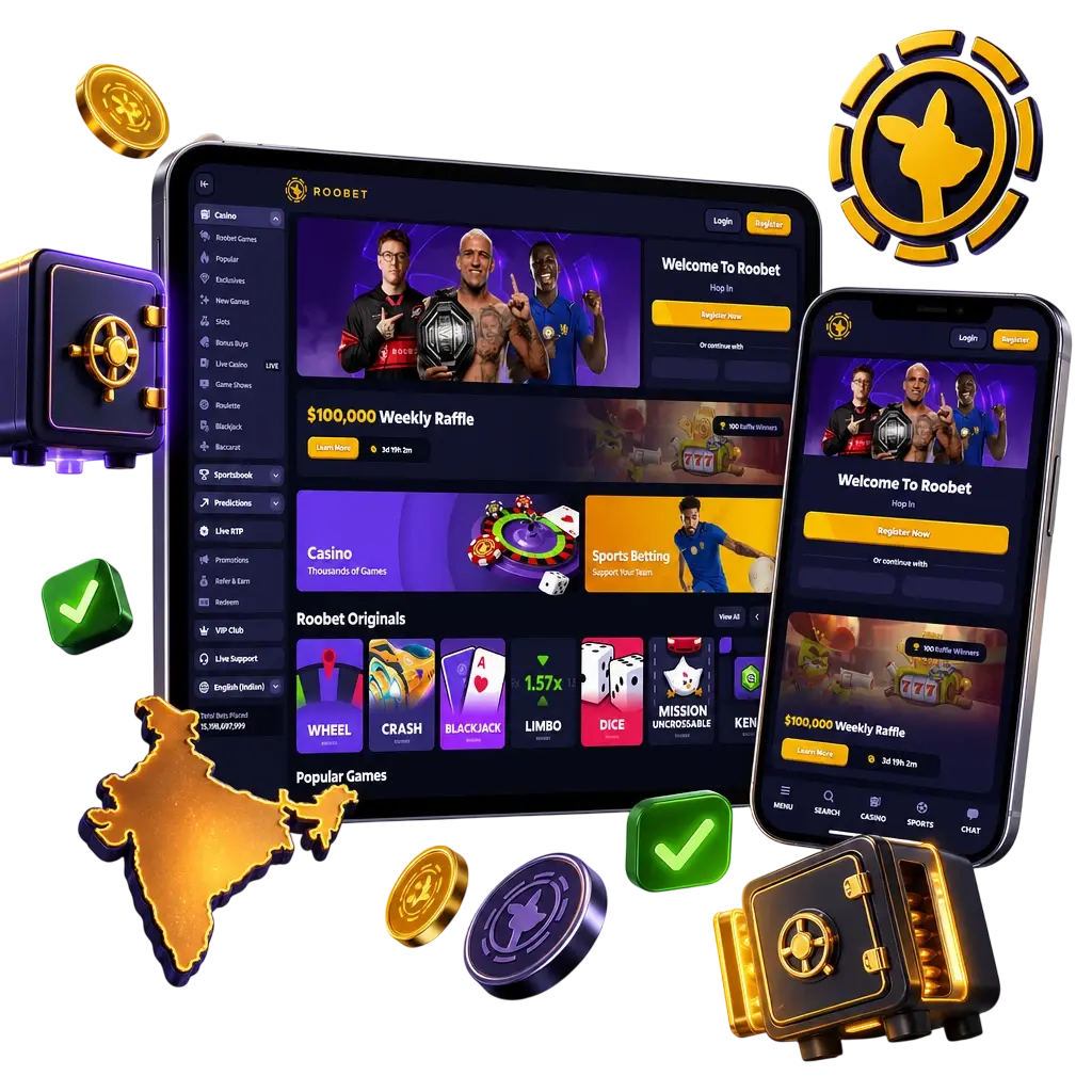 Guide showing how to withdraw winnings at Roobet casino with payment methods, limits, and processing times for Indian players