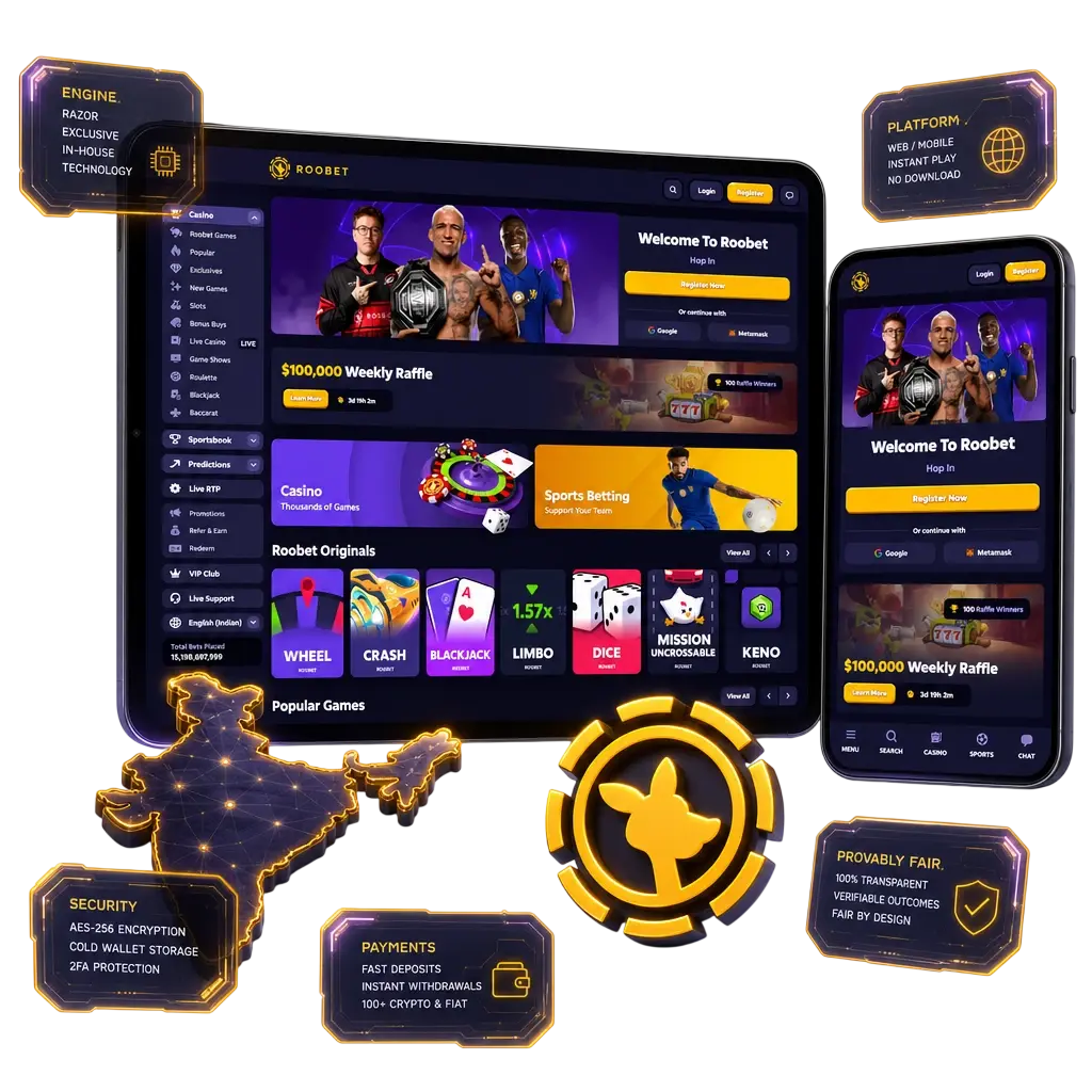 Roobet app iOS system requirements: iOS 12+, 2GB RAM, 120MB storage, iPhone 7 or newer compatible devices