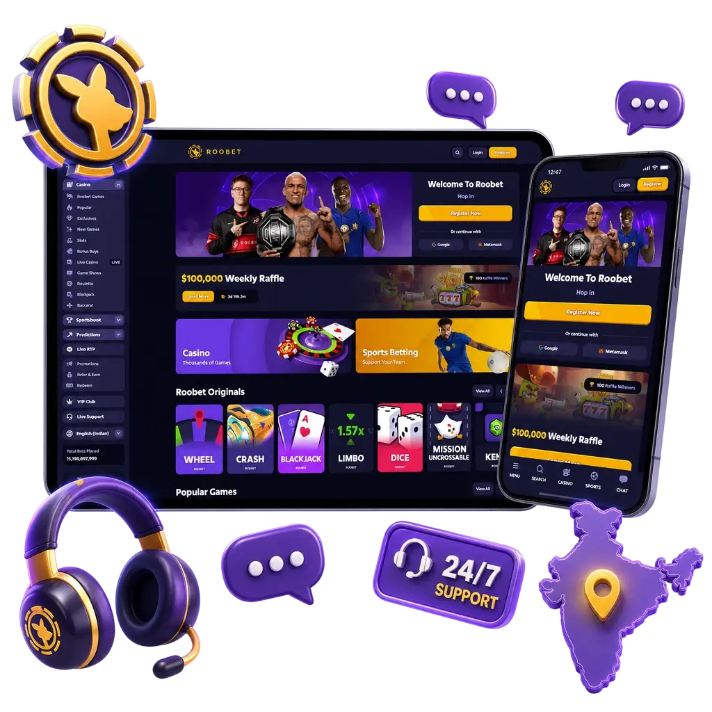 Roobet customer support contact options: live chat, email, and Telegram bot for deposit and account help