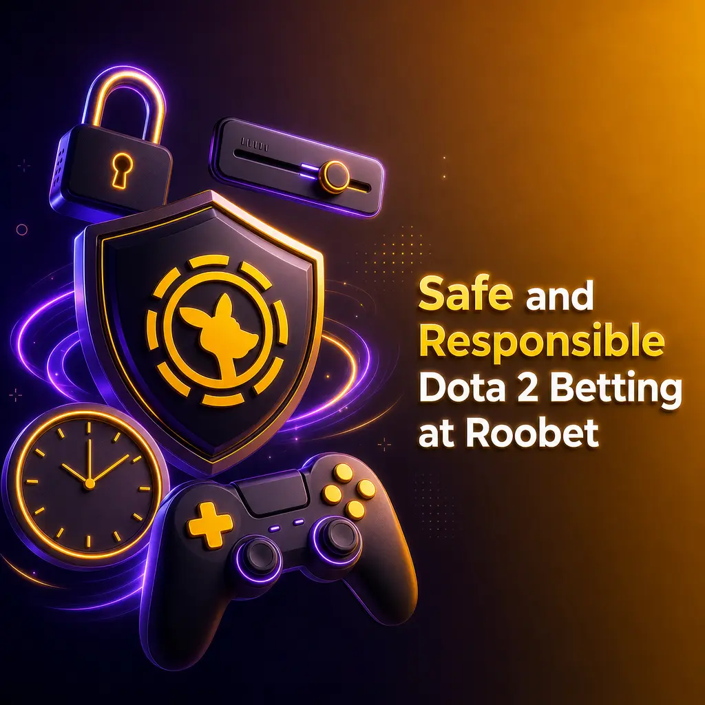 Roobet account settings showing deposit limits and self-exclusion tools for safe, responsible Dota 2 betting