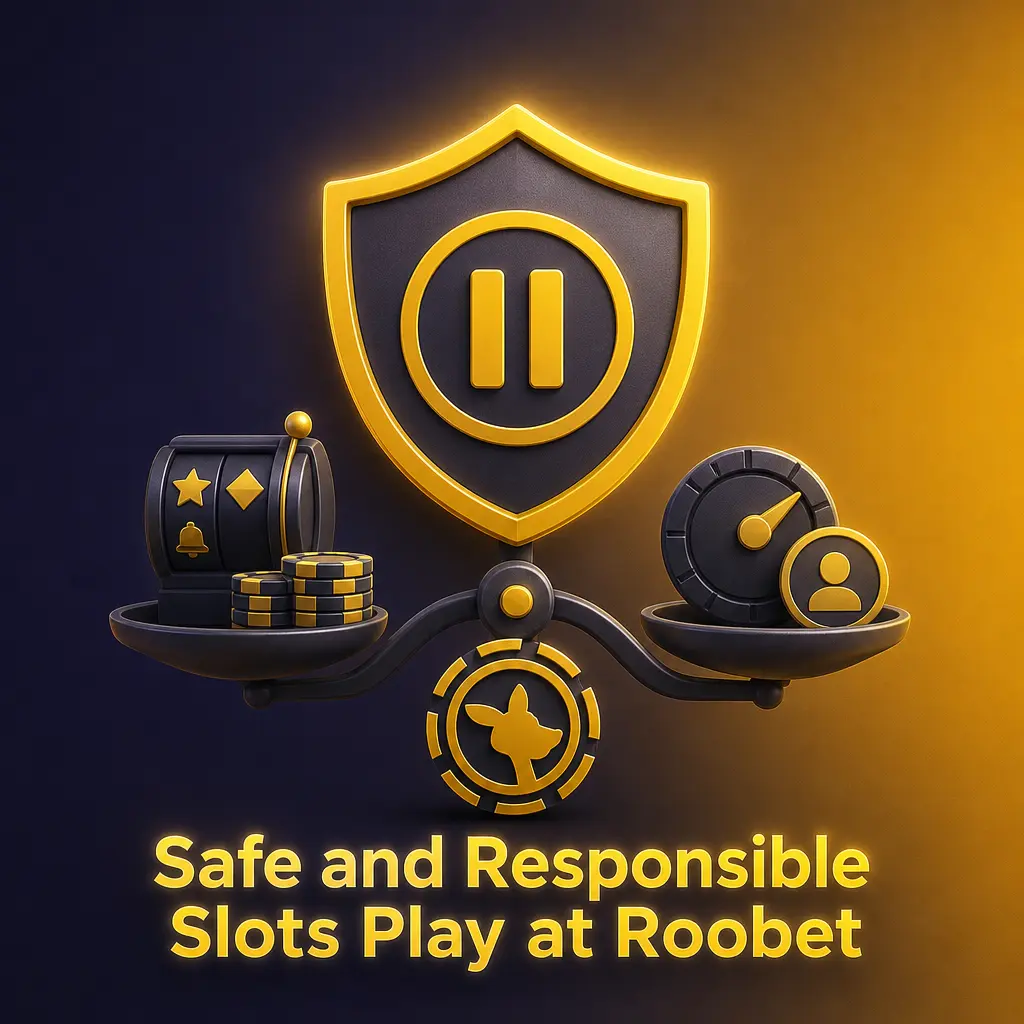 Roobet account settings screen showing deposit limits, session reminders and self-exclusion tools for responsible slots play