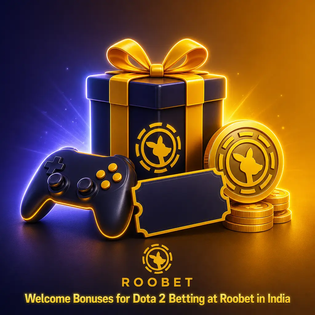 Roobet welcome bonus for Dota 2 betting in India: opt in, deposit, and place a qualifying bet to activate the offer.